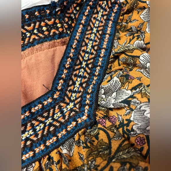 Easel Multi Color Babydoll Tunic Shirt/Dress Size L BohoWide Sleeves Loose‎ Fit - Picture 6 of 12